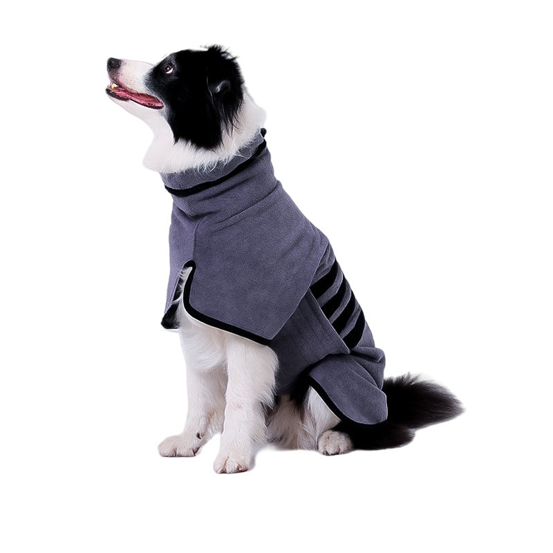 Pet Adjustable Bathrobe Water Absorbent Drying Towel Grooming Coat