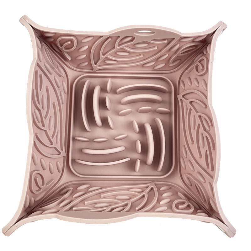 Foldable Silicone Pet Slow Feeder Mat Multi Functional Bowl
