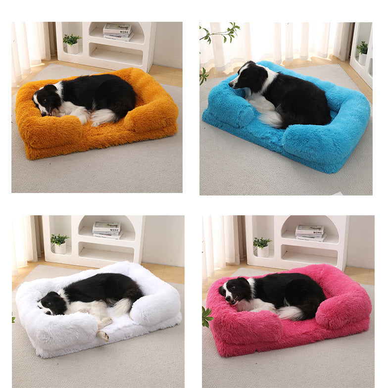 Plush Round Winter Pet Bed Cozy Soft Nest
