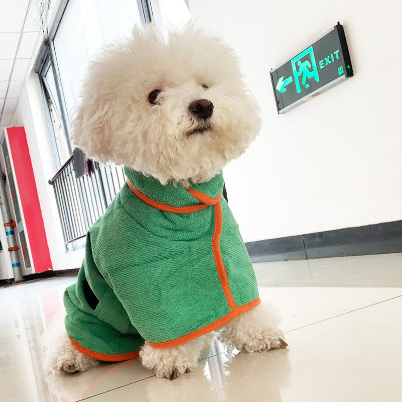 Pet Bathrobe Microfiber Fast Drying Absorbent Grooming Towel Coat